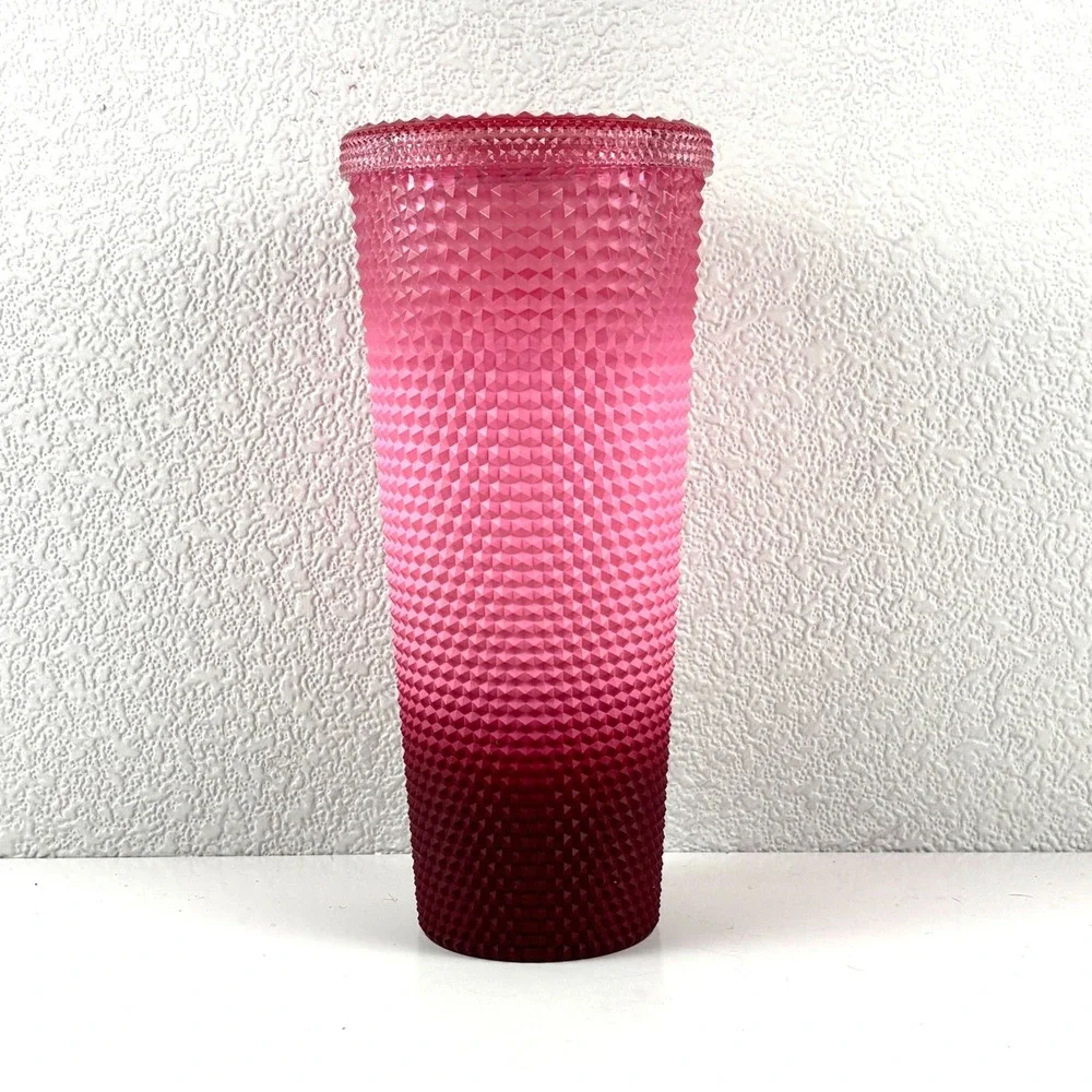 Starbucks Holiday‎ 2022 Pink Waxberry Ombre Bling Studded Tumbler Collectible